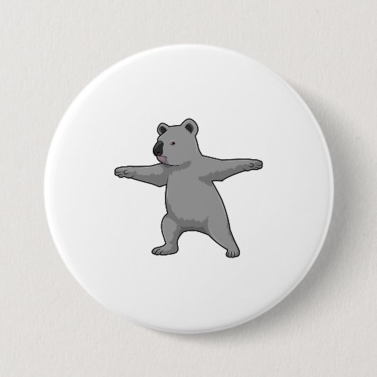 Koala-Bär in der Yoga-Fitness Button (Vorderseite)