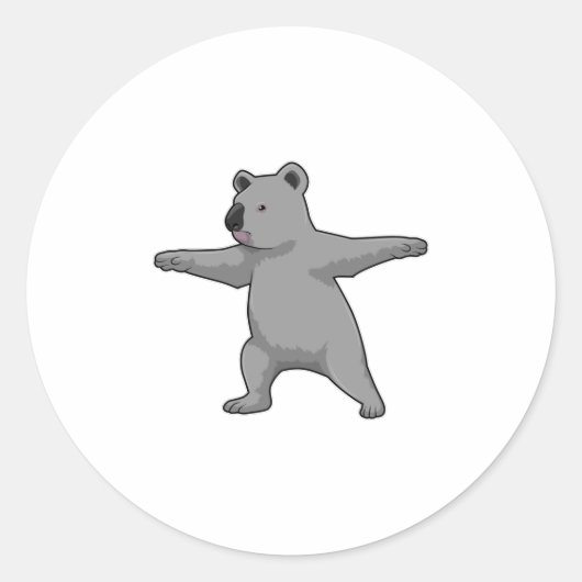 Koala-Bär in der Yoga-Fitness Runder Aufkleber (Vorderseite)