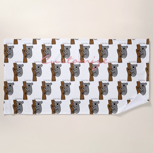 Koala Bär Kletterbaum Thunder_Cove Strandtuch (Vorderseite)