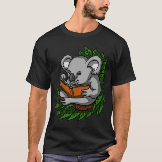 Koala-Bär liest Bücher T-Shirt (Vorderseite)