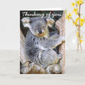 Koala-Bär Love_ Karte (Gelbe Blume)