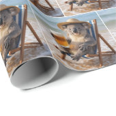 Koala Bär mit einem Bier am Strand Geschenkpapier (Rolleneckpunkt)