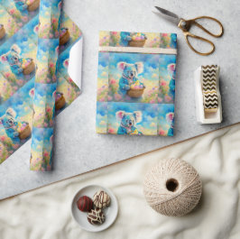 Koala-Bär mit einem Korb von Ostereiern Geschenkpapier