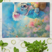 Koala-Bär mit einem Korb von Ostereiern Geschirrtuch (Gefaltet)