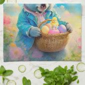 Koala-Bär mit einem Korb von Ostereiern Geschirrtuch (Gefaltet)