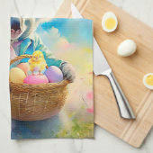 Koala-Bär mit einem Korb von Ostereiern Geschirrtuch (Viertel Falte)