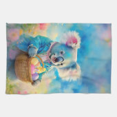 Koala-Bär mit einem Korb von Ostereiern Geschirrtuch (Horizontal)