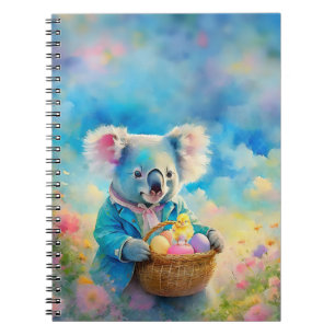 Koala-Bär mit einem Korb von Ostereiern Notizblock