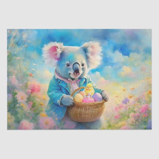 Koala-Bär mit einem Korb von Ostereiern Seidenpapier (Vorderseite)