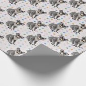 Koala-Bär mit Groucho-Brille auf Polka-Punkten Geschenkpapier (Ecke)