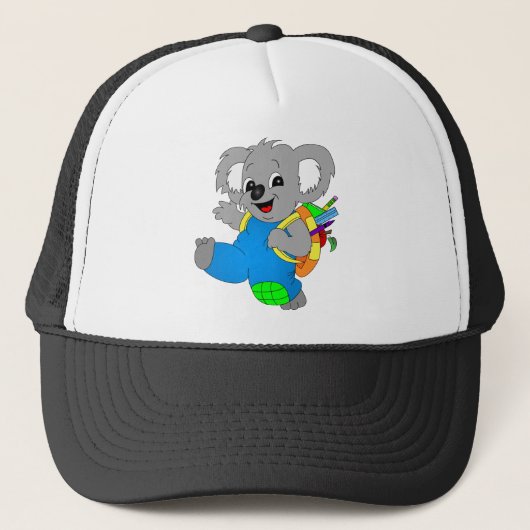 Koala-Bär mit Rucksack Truckerkappe (Vorderseite)