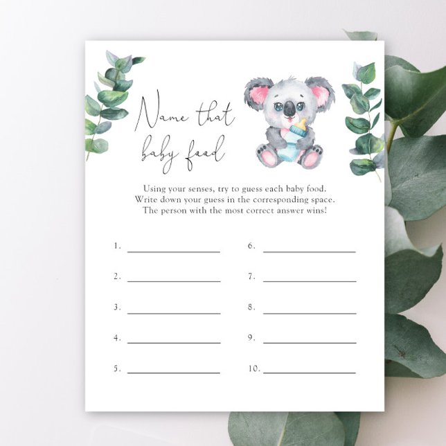 Koala Bär - Name dieses Baby Food Duschgame (Von Creator hochgeladen)