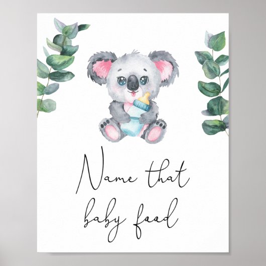 Koala-Bär - Name dieses Babynahrung Poster (Vorne)