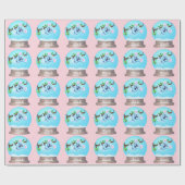 Koala Bär niedliche Schneekugel Rosa gürtel Geschenkpapier (Flach)