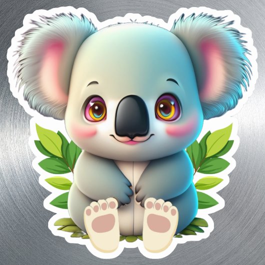 Koala-Bär, Niedlicher Tier- und Pflanzenbestand Aufkleber
