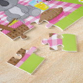 Koala-Bär-Picknick-Mädchen Rosa Gingham Puzzle (Seite)