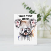 Koala-Bär-Porträt Postkarte (Stehend Vorderseite)