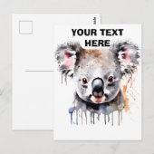 Koala-Bär-Porträt Postkarte (Vorne/Hinten)