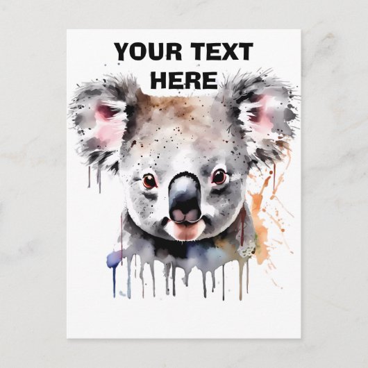 Koala-Bär-Porträt Postkarte (Vorderseite)