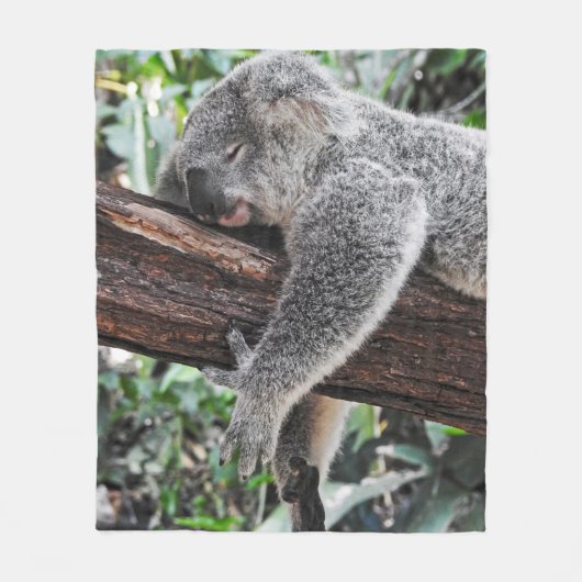 KOALA BÄR SCHLÄFT AUF EINEM BAUM FLEECEDECKE (Vorderseite)