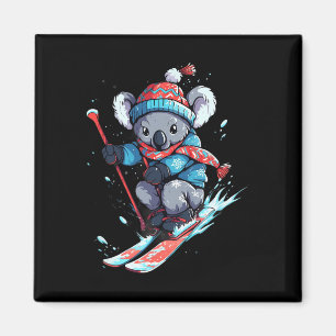 Koala-Bär-Skifahren Skifahrer Ski Winter Schnee Magnet