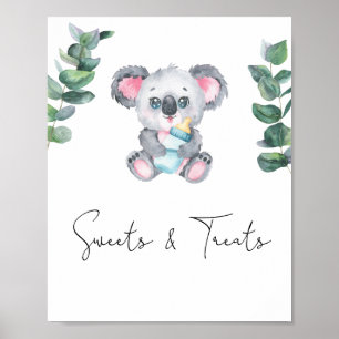 Koala-Bär - Süßigkeiten und Leckereien Baby Shower Poster