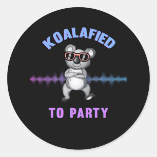 Koala Bär tanzen mit Sonnenbrille Party Koala Runder Aufkleber
