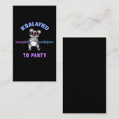 Koala Bär tanzen mit Sonnenbrille Party Koala Visitenkarte (Vorne/Hinten)