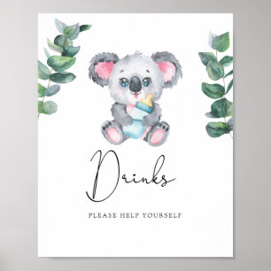 Koala-Bär-Trinkhilfe für sich selbst Poster
