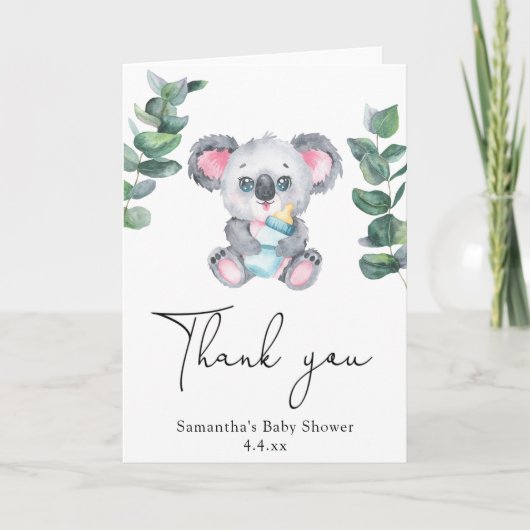 Koala Bär vielen Dank für die Babydusche Dankeskarte (Vorderseite)