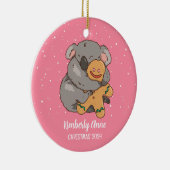 Koala Bär Weihnachtstierschnee Winterurlaub Keramik Ornament (Rechts)