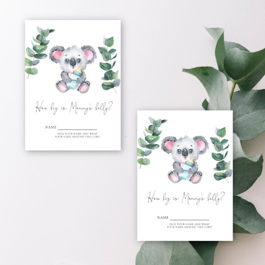 Koala Bär Wie groß ist der Bauch von Mama? Begleitkarte