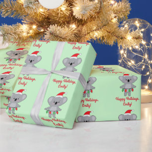 Koala Bären Dekorieren für Weihnachtsnamen anpasse Geschenkpapier