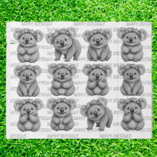 Koala-Bären-Geburtstag Geschenkpapier