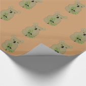 Koala Bären mit Bambusstock Geschenkpapier (Ecke)
