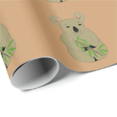 Koala Bären mit Bambusstock Geschenkpapier (Rolleneckpunkt)