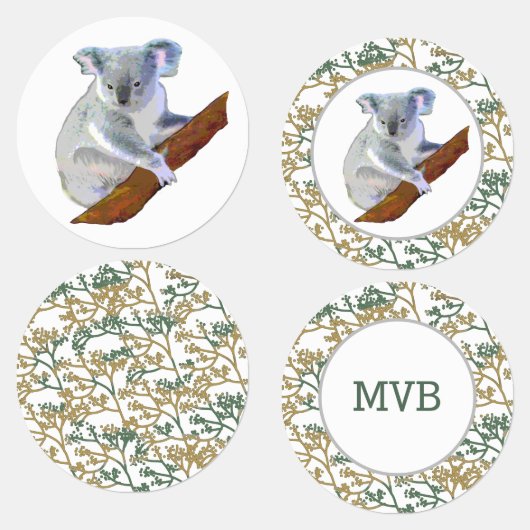 Koala Bären Observation Etiketten (Gruppe)