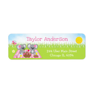 Koala Bären Picknick Mädchen Rosa Gingham