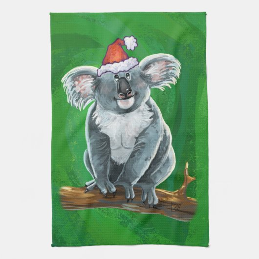 Koala Bären Weihnachten Geschirrtuch (Vertikal)