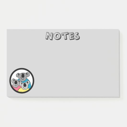Koala Bärenfamilie Post-it Klebezettel (Vorderseite)