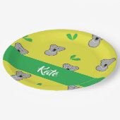 Koala-Bärengelb Pappteller (Schrägansicht)