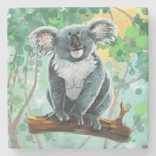 Koala Bärengeschenke und Zubehör Steinuntersetzer (Vorderseite)