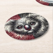 Koala Bärenkunst auf texturiertem Hintergrund Runder Pappuntersetzer (Angewinkelt)