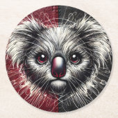 Koala Bärenkunst auf texturiertem Hintergrund Runder Pappuntersetzer (Vorderseite)