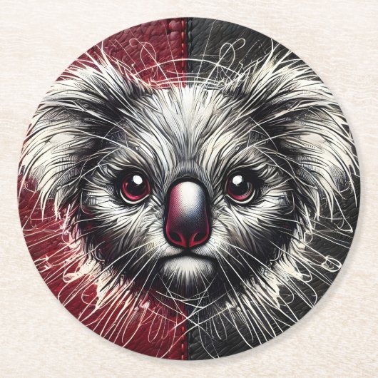 Koala Bärenkunst auf texturiertem Hintergrund Runder Pappuntersetzer (Vorderseite)
