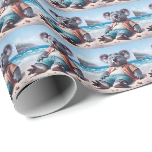 Koala Beach Geschenkpapier (Rolleneckpunkt)