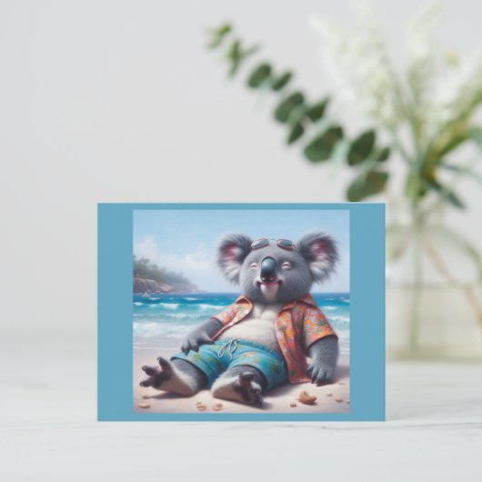Koala Beach Postkarte (Stehend Vorderseite)