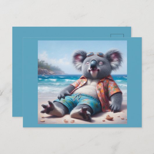 Koala Beach Postkarte (Vorne/Hinten)