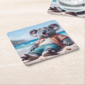 Koala Beach Rechteckiger Pappuntersetzer (angewinkelt)
