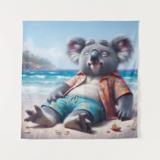 Koala Beach Wandteppich (Vorderseite)
